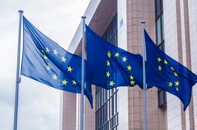 European Union flag at European Commission Headquarters
