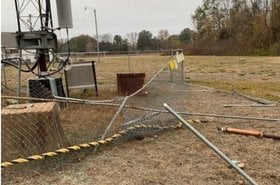 Radio tower damage